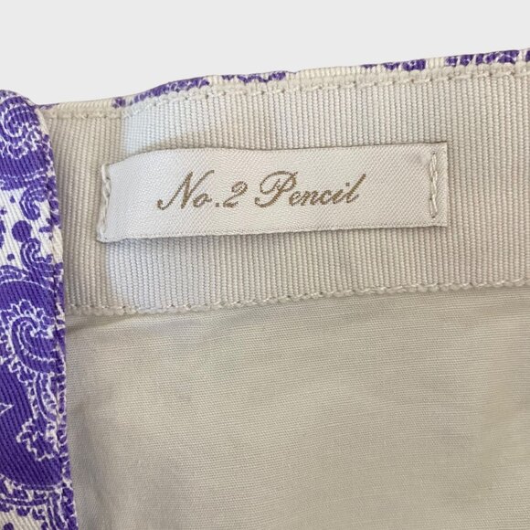 J.Crew Medallion Paisley No. 2 Pencil Skirt Purple Size 10 Knee Length New - Picture 11 of 12